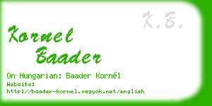 kornel baader business card